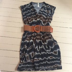 belted boho mini dress with pockets